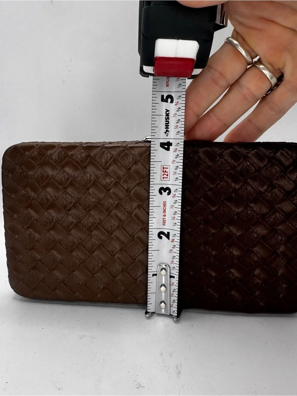 Woven women’s  Clutch Wallet - Brown